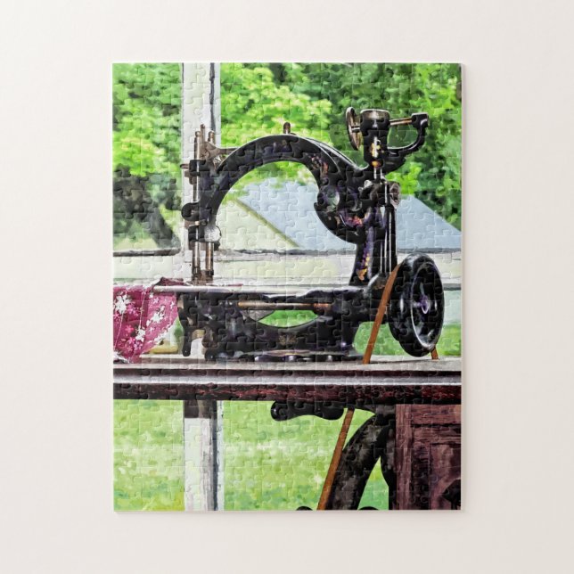 Sewing Machine in Window Jigsaw Puzzle (Vertical)