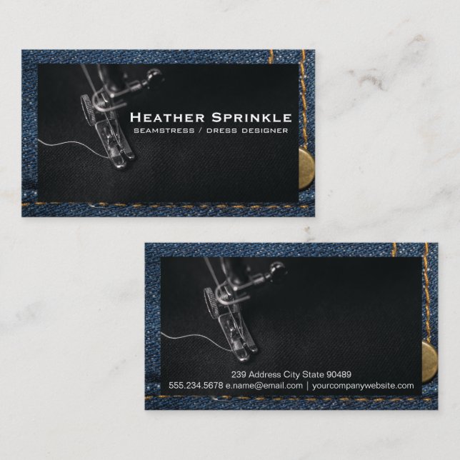 Sewing Machine | Jeans | Stitching Business Card (Front/Back)