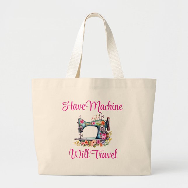 Sewing Machine Large Tote Bag (Front)