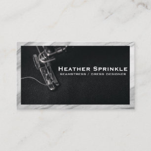 Sewing Machine   Marble Border Business Card