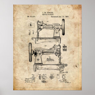 Sewing Machine Patent Poster