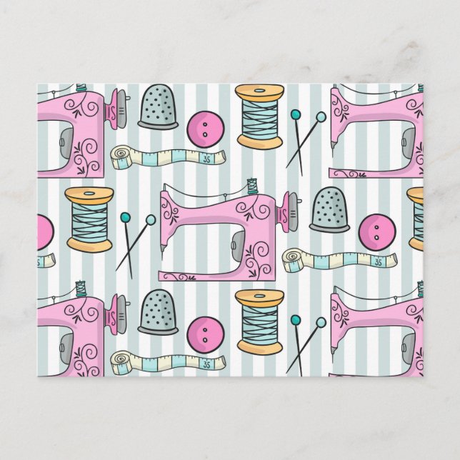 Sewing Machine - Pink Crafts Sew Postcard (Front)