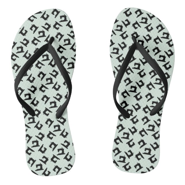 Sewing Machine Print Mint Crafts Flip Flops (Footbed)