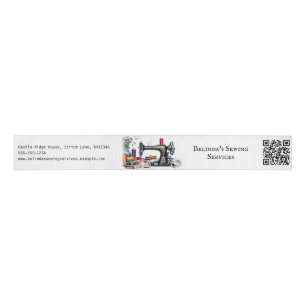 Sewing Machine QR Code Small Business Supplies Grosgrain Ribbon