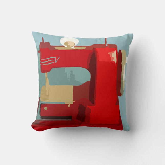Sewing Machine Red Cushion (Front)