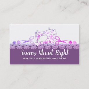 Sewing machine scissors seamstress business card