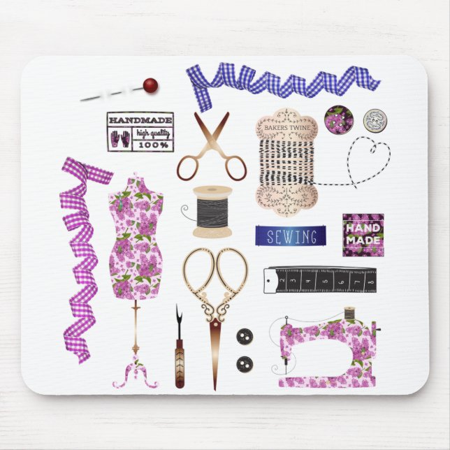 Sewing machine seamstress quilting sewing mouse pad (Front)