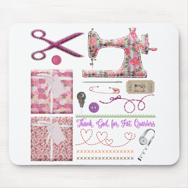 Sewing machine seamstress quilting sewing mouse pad (Front)