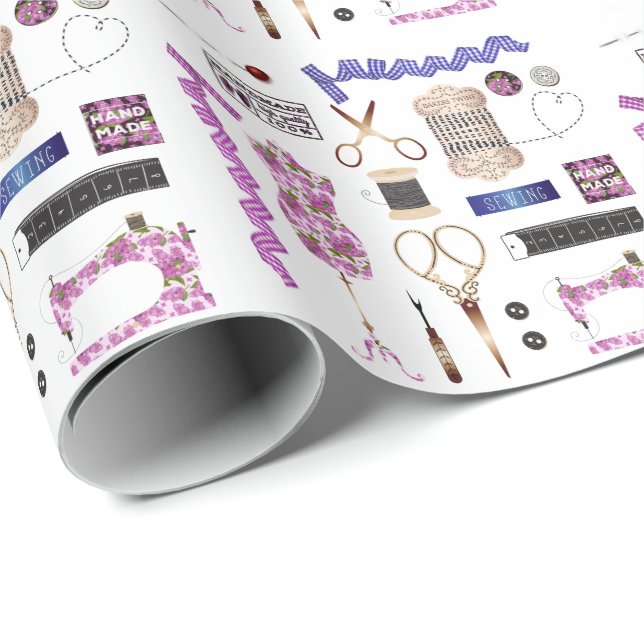 Sewing machine seamstress quilting sewing wrapping paper (Roll Corner)