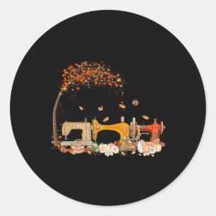 Sewing Machine Sewing Quilting Lover Quilter Fall  Classic Round Sticker