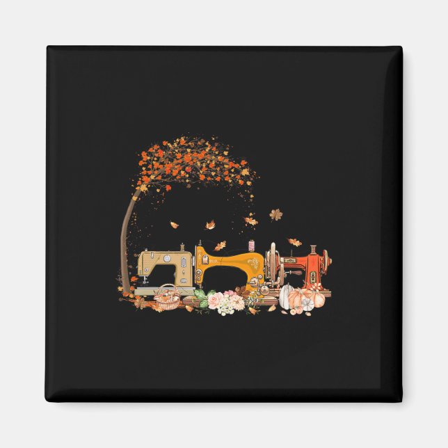 Sewing Machine Sewing Quilting Lover Quilter Fall  Magnet (Front)