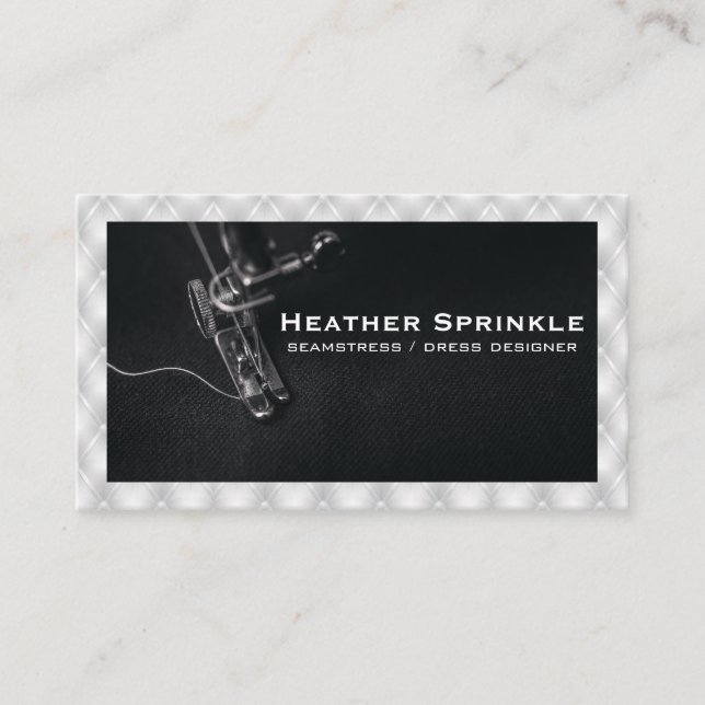 Sewing Machine | White Upholstered Padding Business Card (Front)