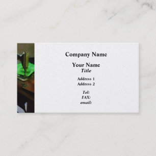 Sewing Machine with Green Cloth - Platinum Business Card