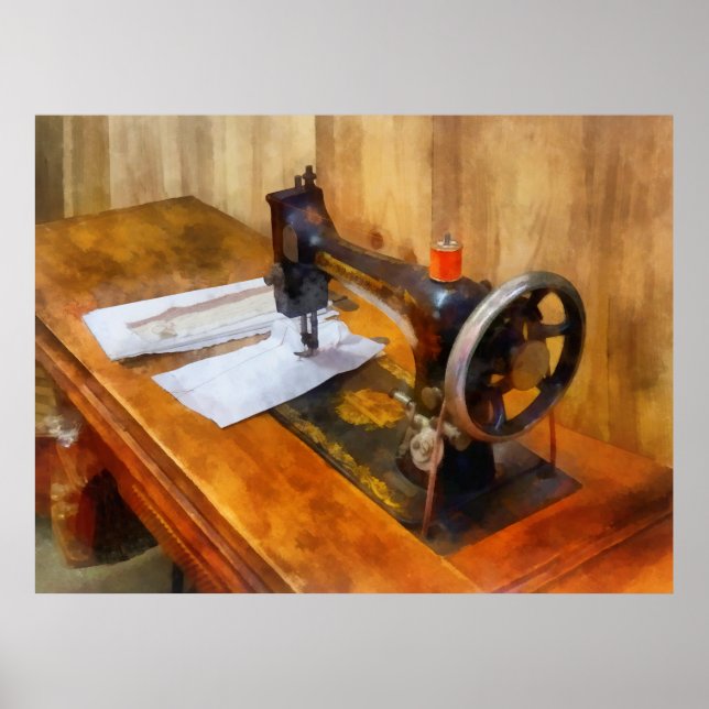 Sewing Machine With Orange Thread Poster (Front)
