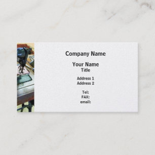Sewing Machine With Sissors - Platinum Finish Business Card