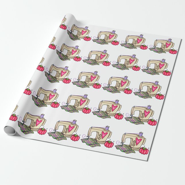 Sewing Machine Wrapping Paper (Unrolled)