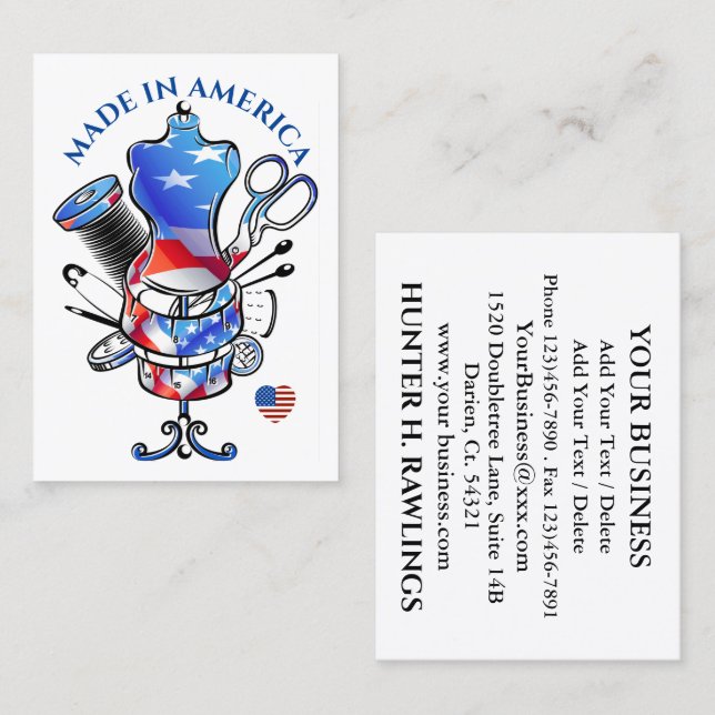 SEWING - Made in America Business Card (Front/Back)