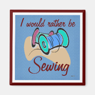 Sewing Magnet (cranberry/blue)
