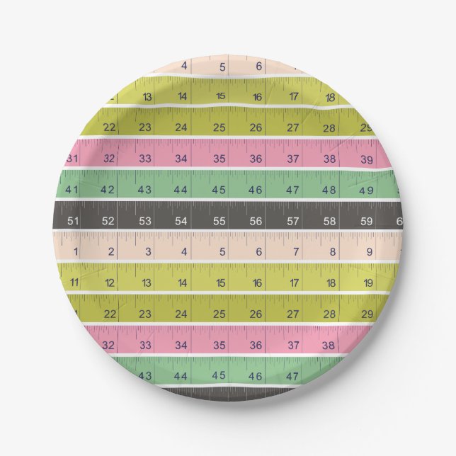 Sewing measuring tape paper plates (Front)