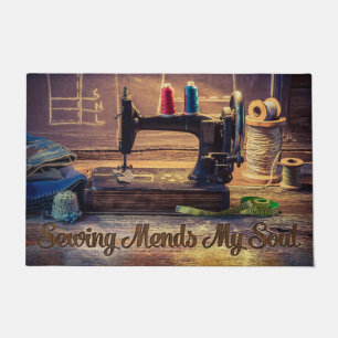 Sewing Mends My Soul Doormat, Gift For Mum Mat