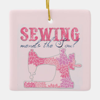 Sewing Mends the Soul Ceramic Tree Decoration
