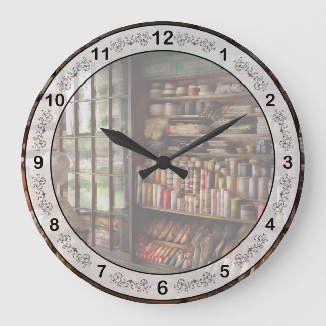 Sewing - Minding the store  Large Clock (Front)