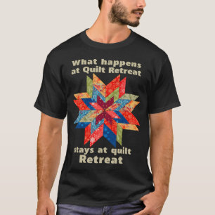 Sewing Mom Quilting Christmas What Happens At Quil T-Shirt