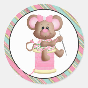 Sewing Mouse with thread sticker