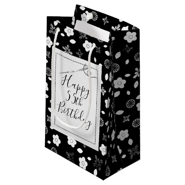 Sewing Needle for 55th Birthday Small Gift Bag (Front Angled)