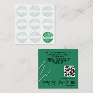Sewing Needles Kit Elegant Tailor Loyalty Card
