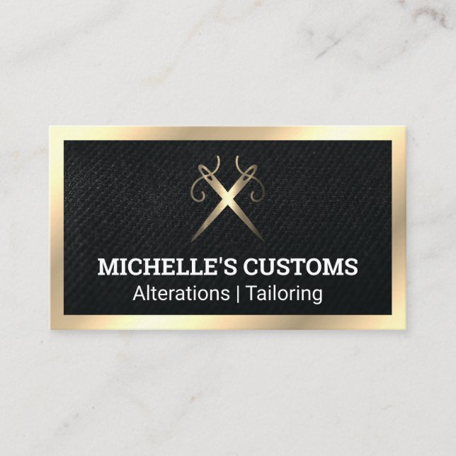 Sewing Needles Logo Business Card (Front)