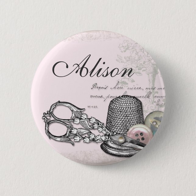 Sewing Notions on Pink Name Badge (Front)