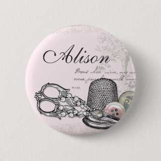 Sewing Notions on Pink Name Badge