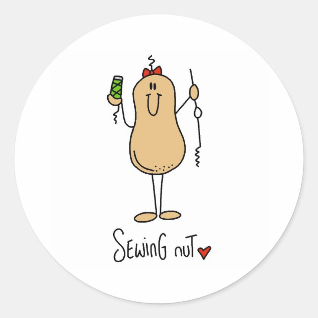 Sewing Nut Classic Round Sticker (Front)