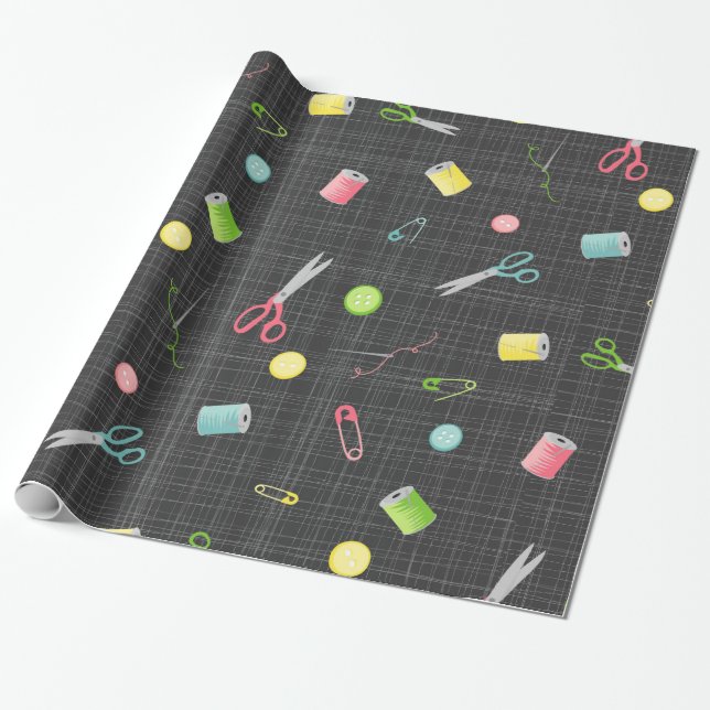 Sewing pattern wrapping paper (Unrolled)