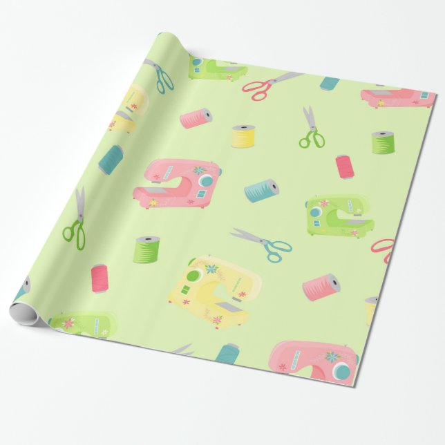 Sewing pattern wrapping paper (Unrolled)