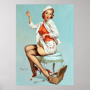 Sewing Pin Up Poster