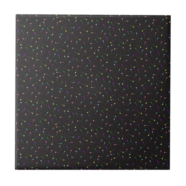 Sewing Pins Black Dressmaker Seamstress Tailor Ceramic Tile (Front)