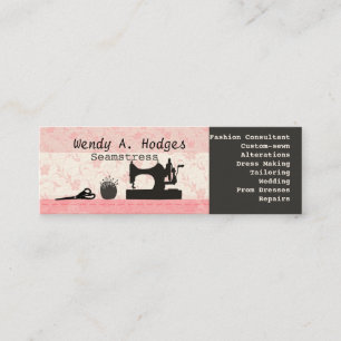 Sewing Pins Machine Mannequin Pink Skinny Handmade Mini Business Card