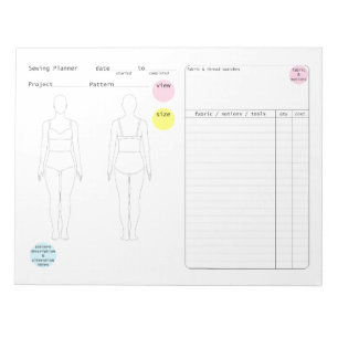 Sewing Planner Notepad