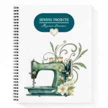 Sewing Projects Binder Teal Blue Vintage Look