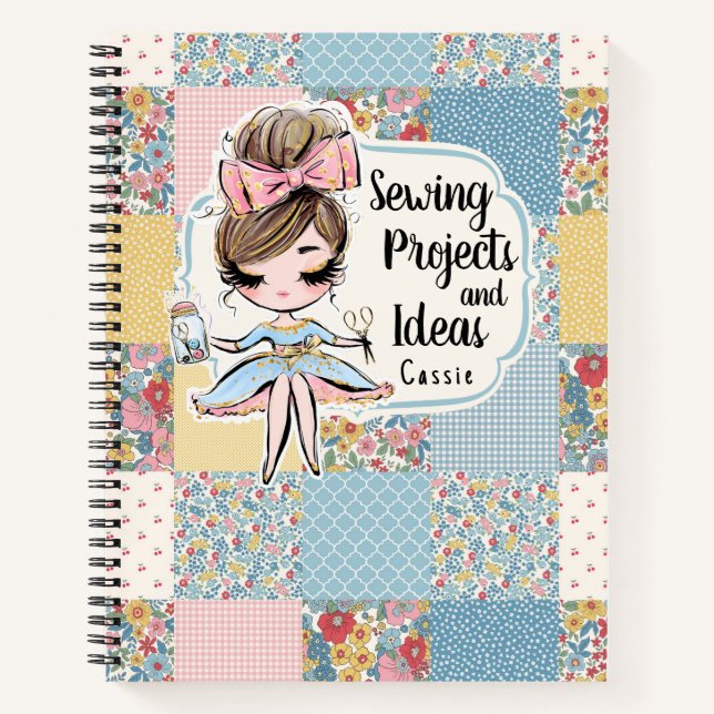 Sewing Projects Idea Planning  for Seamstress Notebook (Front)