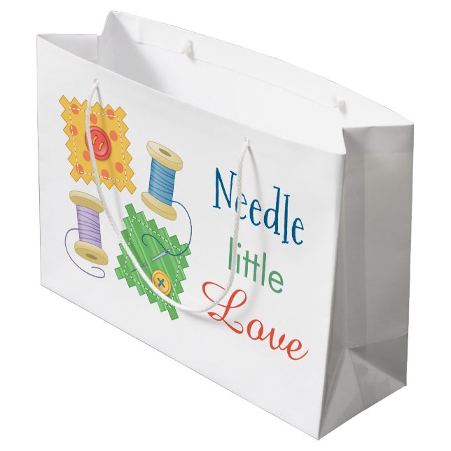 Sewing Quilting Craft Hobby Quote Large Gift Bag (Back Angled)
