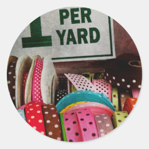 Sewing - Ribbon by the yard Classic Round Sticker