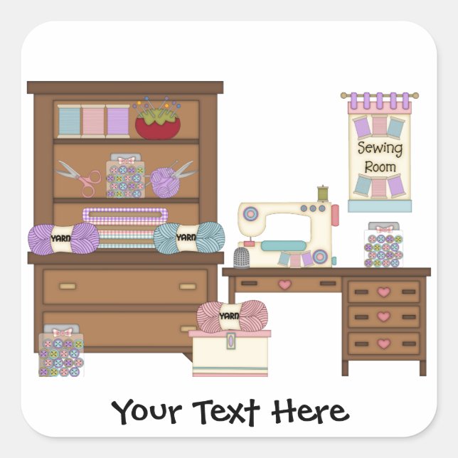 Sewing Room 2 (customisable) Stickers (Front)