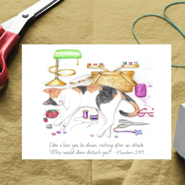 Sewing Room Lion Inspirational Post Card (Creator Uploaded)