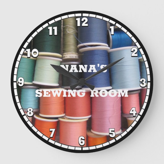 Sewing Room Thread Custom Round Clock (Front)