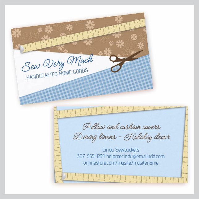 sewing scissors measuring tape seamstress crafts business card (Creator Uploaded)