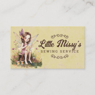 Sewing seamstress quilter quilting fairy elf girl business card