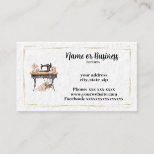 Sewing services business card
